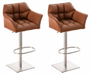 Set 2 sgabelli bar Damaso ecopelle acciaio inox 3