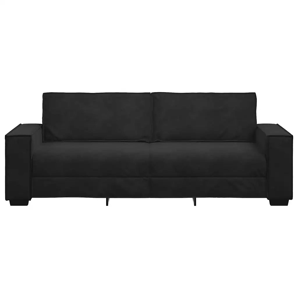 Divano a 3 Posti Nero 220x78x84 cm in Velluto 4105035
