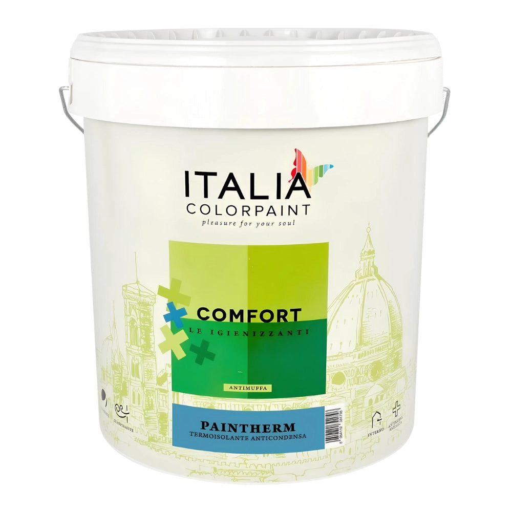 Idropittura termoisolante anticondensa muffe umidità bianca comfort paintherm *** formato 4 lt, confezione 1