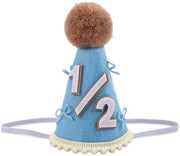 Cappello per il Cake Smash - Metà Cappello per la Festa - Decorazioni per il Compleanno - Fotorequisito - 1/2 Cappello per il Compleanno - Disegno Carino - Cintura Regolabile (14,5x8cm)
