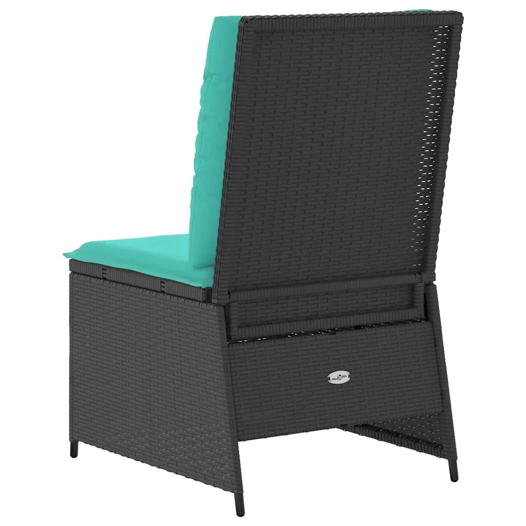 Divano da giardino con cuscino Nero e Turchese polyrattan 3394484