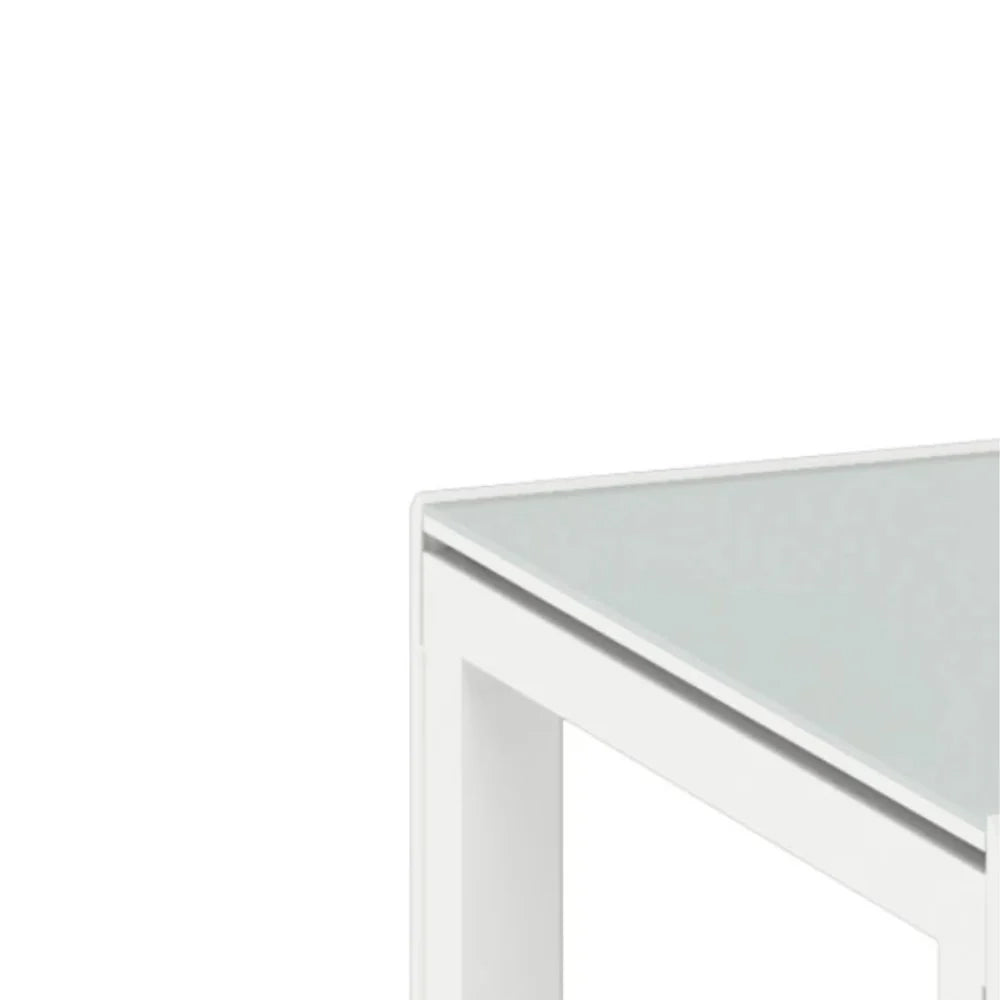 Tavolo da pranzo allungabile in vetro temperato bianco Balmoral 120-350x83 cm fino a 14 posti | Duzzle