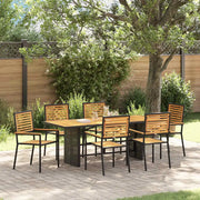 Set da Pranzo per Giardino 7 pcs Nero e Marrone polyrattan 3365450