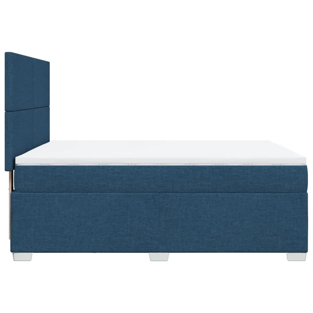 Giroletto a Molle con Materasso Blu 140x200 cm in Tessuto