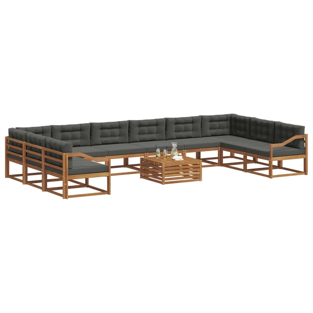 Set di divani da esterno 11 pcs Naturale e Antracite 3368290