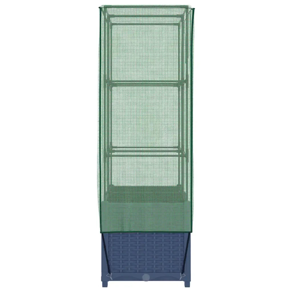 Letto Rialzato con Copertura Serra Effetto Rattan 80x40x138 cm
