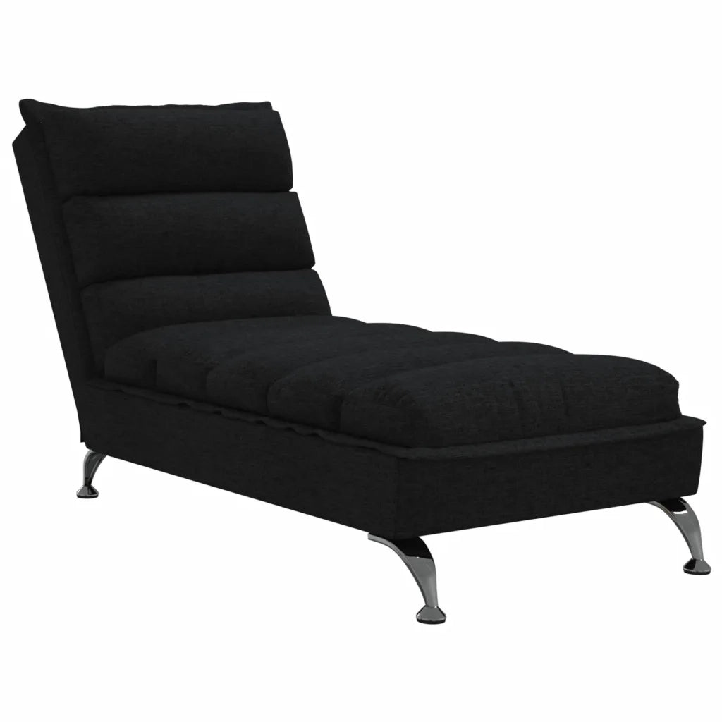 Sdraio con Cuscini Nero in Tessuto 379470