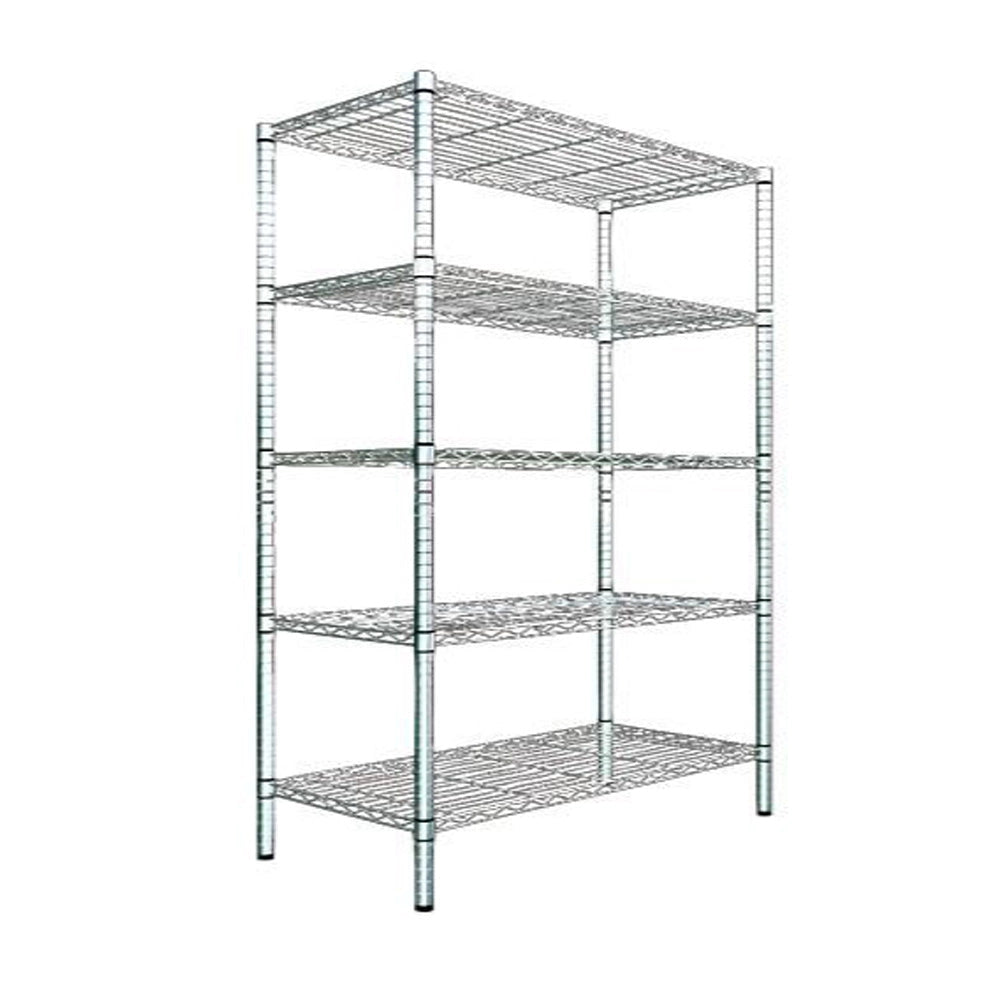 Scaffale in Acciaio Cromato 5 Ripiani 90x35x180 cm Fadi