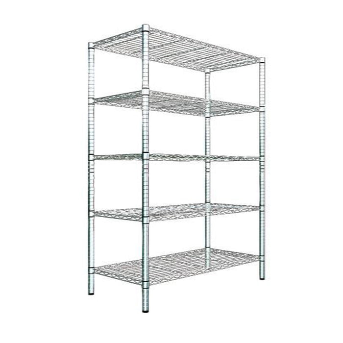 Scaffale in Acciaio Cromato 5 Ripiani 90x35x180 cm Fadi