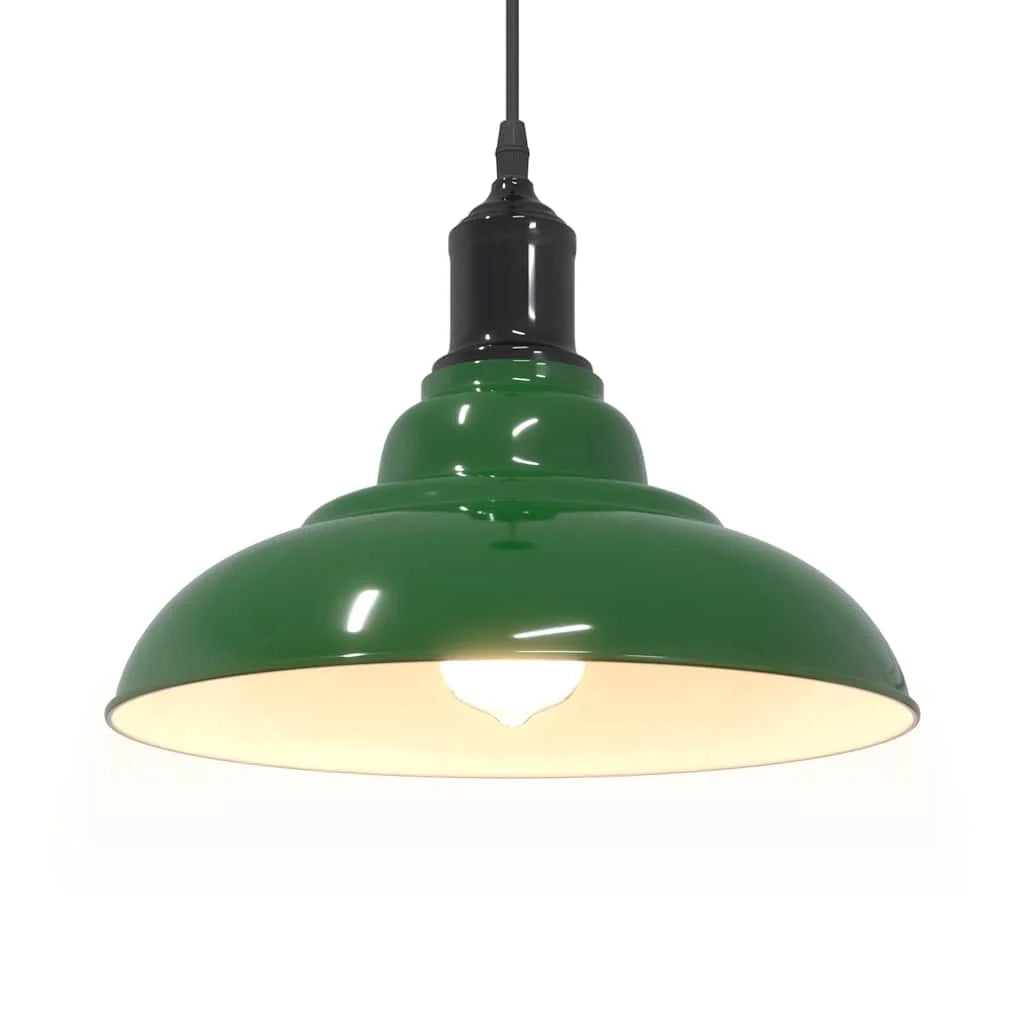 Lampada a sospensione vintage regolabile 31 x 13 cm metallo verde lucido 02_0058004