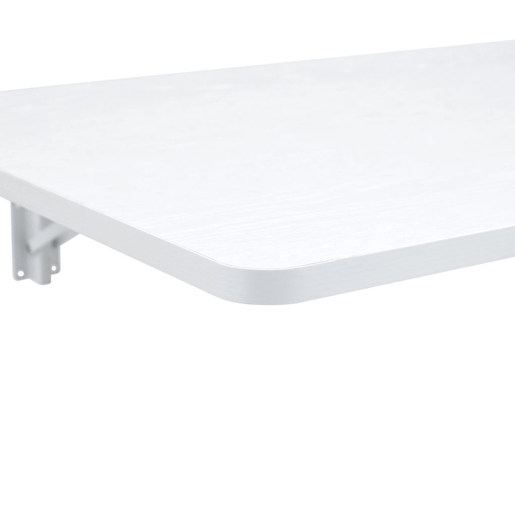 Tavolo ribaltabile da parete 126.5x66x9.5 cm con montaggio a parete in MDF bianco