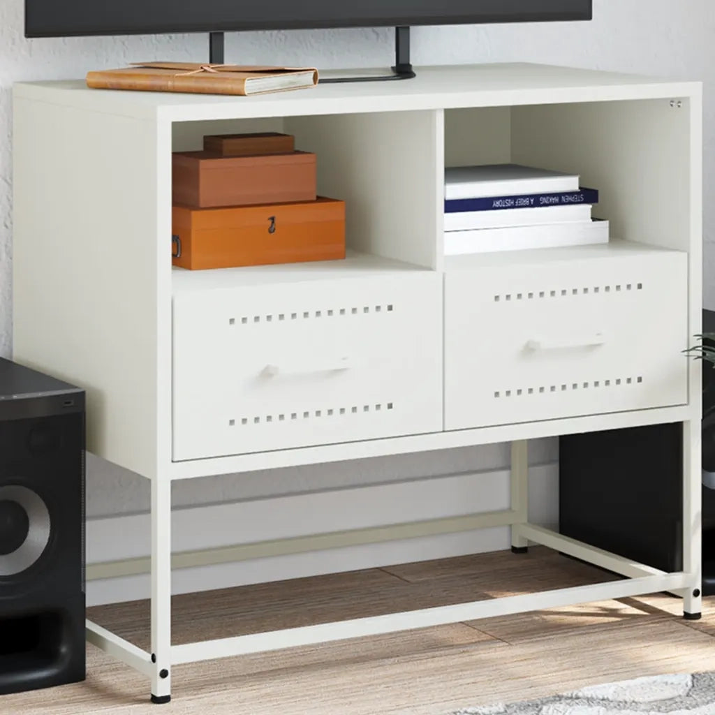 Mobile TV | Armadietto TV | Mobile Porta TV Bianco 68x39x60,5 cm in Acciaio