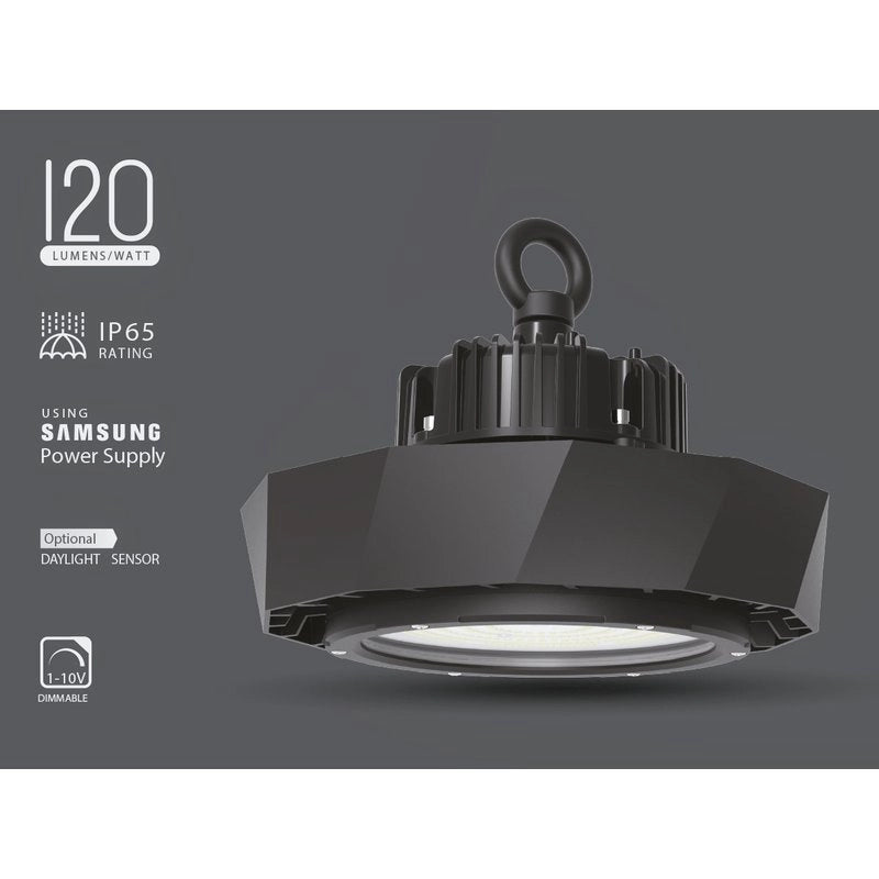 Faro Led Campana Industriale UFO 100W 4000k 90 Gradi 120LM/W IP65 Dimmerabile 1-10V Chip Smd Samsung Garanzia 5 Anni SKU-583