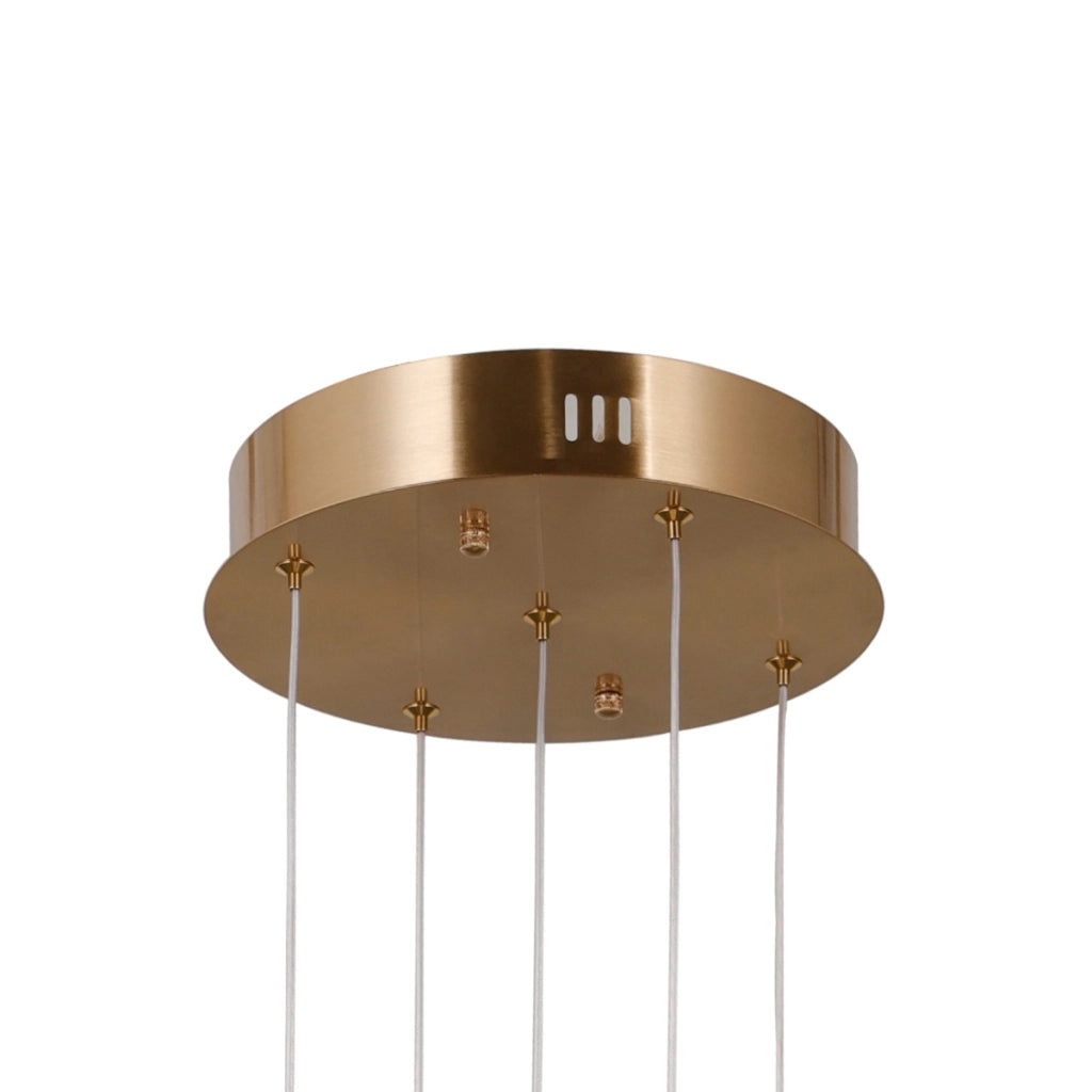 Lampada a sospensione Ganti ottone vetro opale 5 luci LED Italux