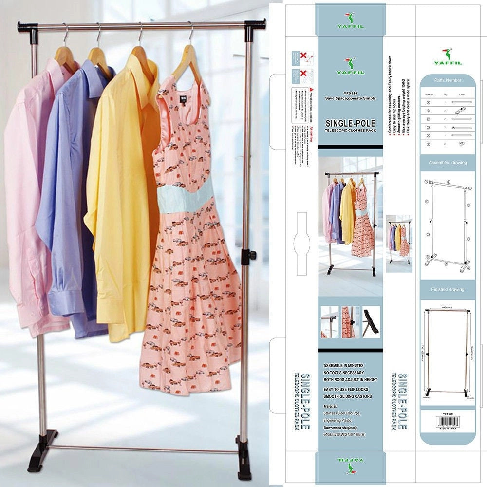Trade Shop - Stand Appendiabiti Attaccapanni Allungabile Appendi Abiti Negozio Casa Yf0119 -