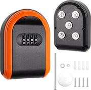 Ottimizzatore di chiavi magnetico con chiusura, nascosto sotto la scatola di chiavi magnetica dell'auto, combinazione di sicurezza a 4 cifre, codice riutilizzabile, per uso interno, esterno, chiavi per negozi, chiavi per porte (arancione + nero)