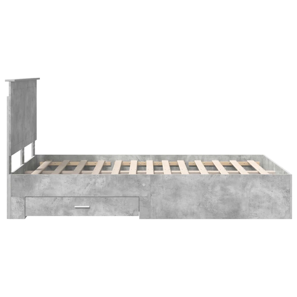 Struttura del letto con testiera Grigio cemento 120 x 190 cm 3411335