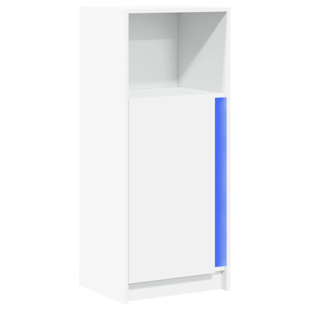Credenza con LED-Buffet-Armadio da cucina Bianca 42,5x34x100 cm in Legno Multistrato