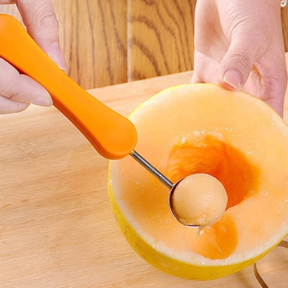 Trade Shop - Scavino Cucchiaio Multifunzione Taglio Melone 3 In 1 Spallinatore Per Frutta -