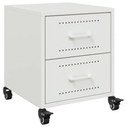Comodino | Armadio da Notte | Mobiletto da notte Bianco 36x39x43,5 cm in Acciaio