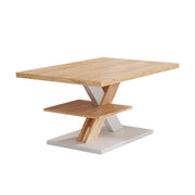 Vicco Tavolino da salotto Quercia/bianco 90 x 60 cm con ripiano