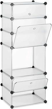 Scarpiera con 6 scomparti 126 cm plastica trasparente 13_0001636_3