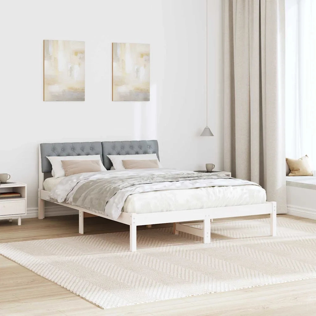 Struttura del Letto Bianco e grigio chiaro 140 x 200 cm