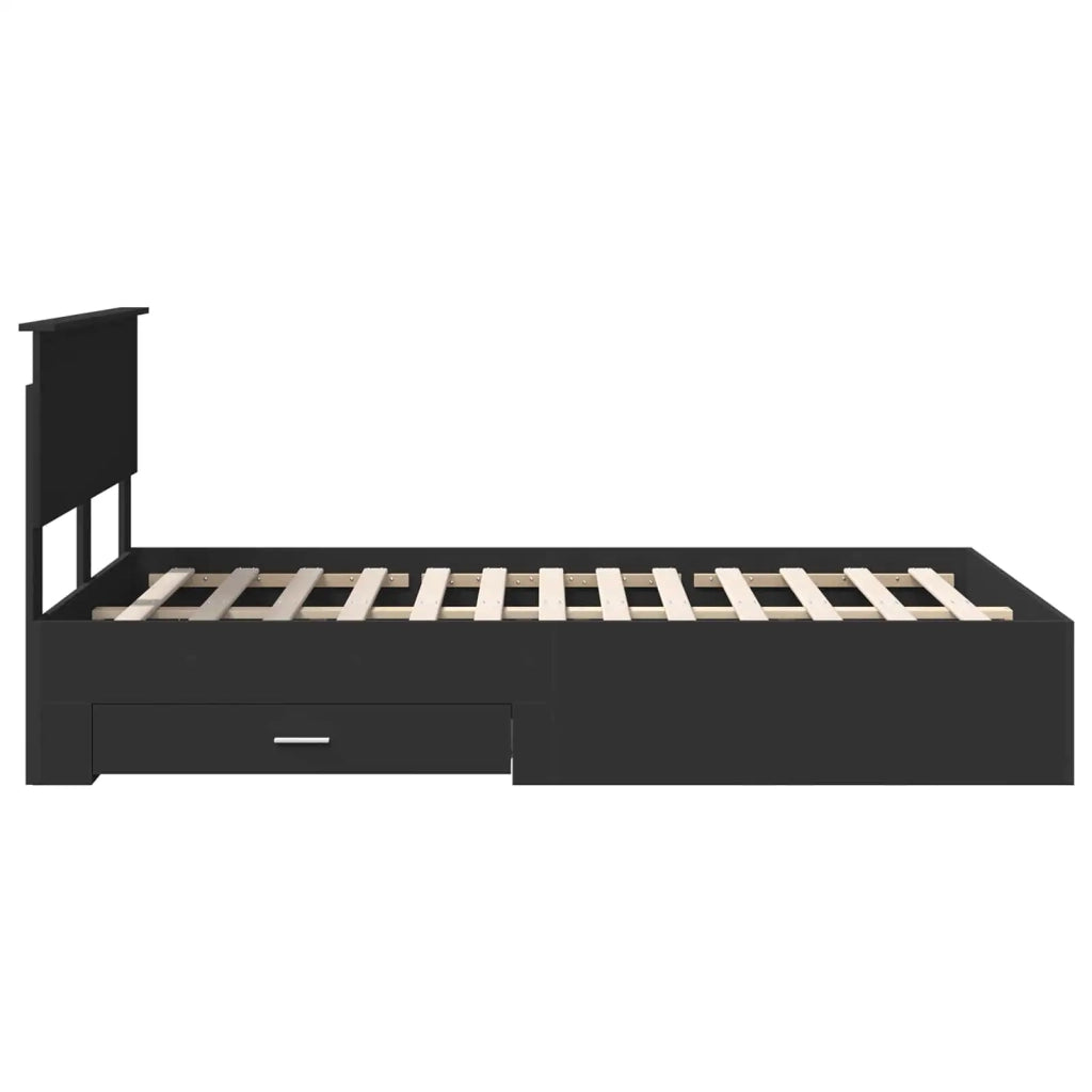 Struttura del letto-Giroletto Nero 135 x 190 cm Legno multistrato 173491