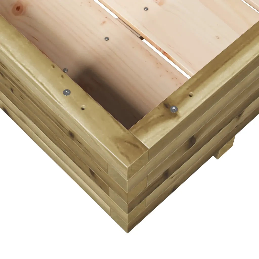 Fioriera | Cassetta per fiori | Vaso da Giardino 110x110x26,5cm in Legno di Pino Impregnato