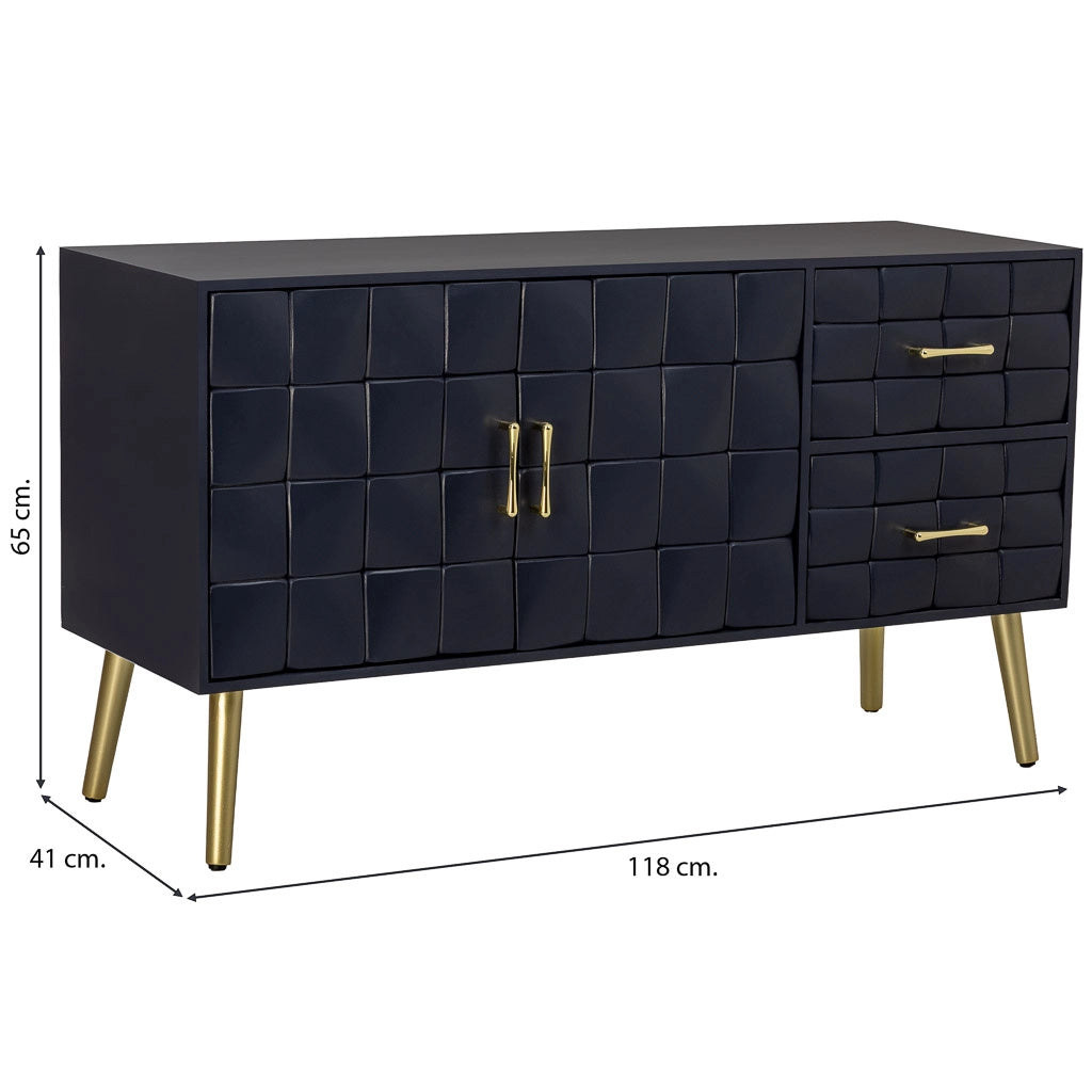 Mobile basso in legno nero 118x41x65h cm