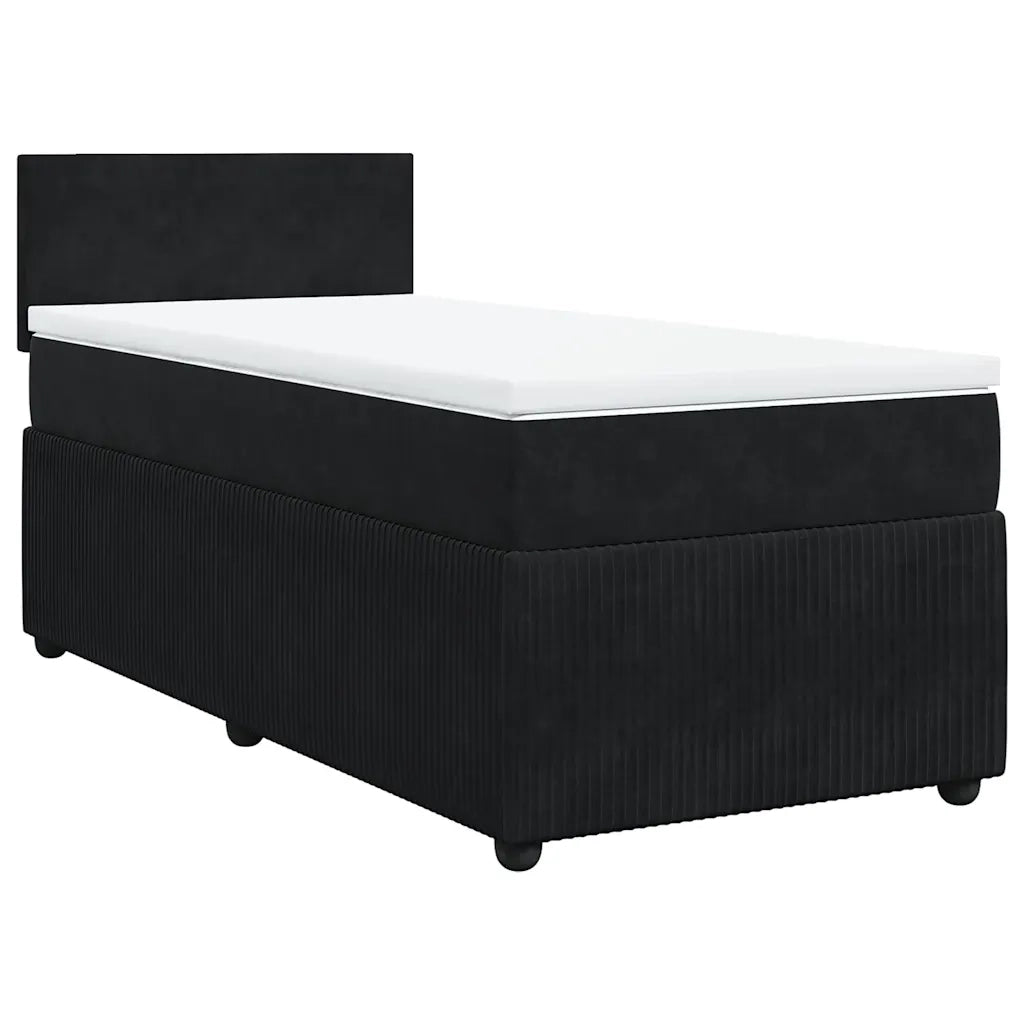 Giroletto a Molle con Materasso Nero 100x200 cm in Velluto