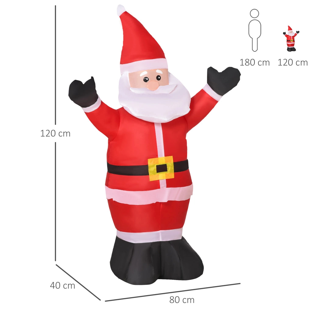 EasyComfort Babbo Natale Gonfiabile Luminoso Luci LED Decorazione Natalizia Altezza 1.2m