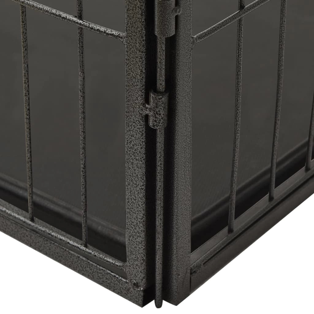 Recinto per cuccioli in acciaio 91,5 x 59 x 61 cm acciaio nero 02_0000570