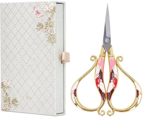 Borduurschaar con struttura in acciaio inossidabile - Design vintage - Motivi floreali decorativi - Attrezzi manuali per artigianato - Per cucire/Scrapbooking - Precisione garantita - Scissor