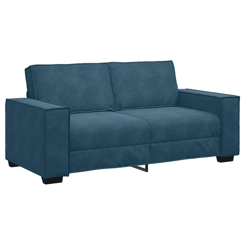 vidaXL Divano a 2 Posti Blu 140 cm in Velluto