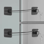 Set di sicurezza per frigorifero 2 pezzi, serrature per finestre, serrature per armadi, serrature per finestre per sicurezza dei bambini, senza perforazione, serrature per frigorifero con chiave, serratura di sicurezza per armadi per bambini, nero