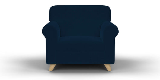 Copridivano Elasticizzato in Tessuto Blu Scuro 1 Posto