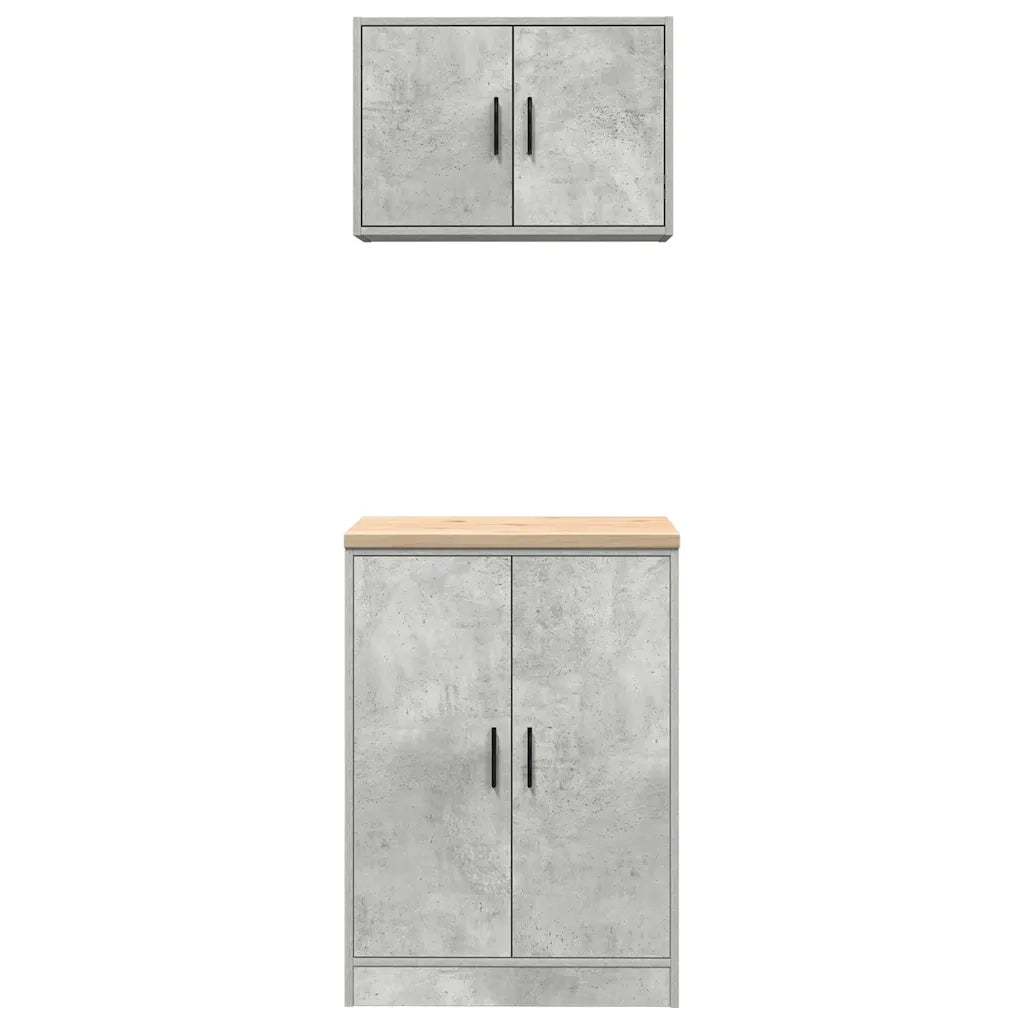 Armadi da Garage 2 pz Grigio Cemento in Legno Multistrato CFW7630172