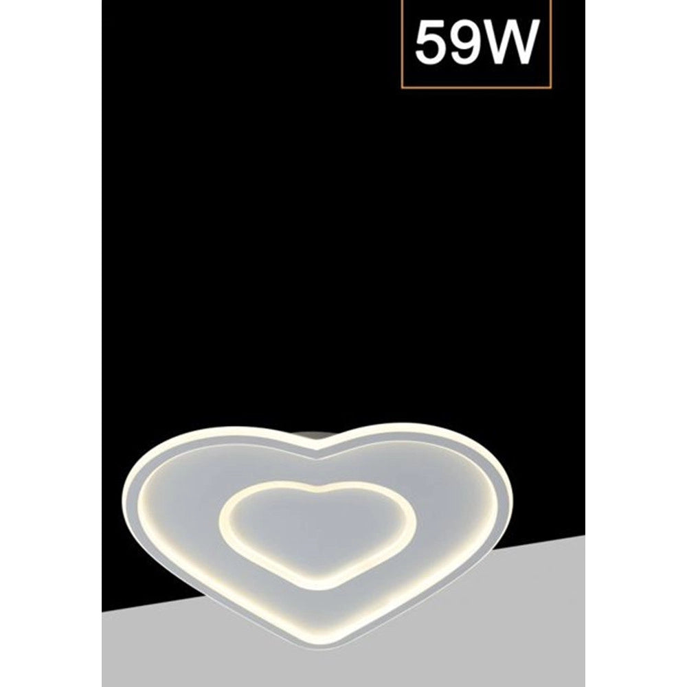 Trade Shop - Plafoniera Led Da Soffitto Design Moderno Forma Cuore C19-3c 54w 4320lm Luce Regolabile -