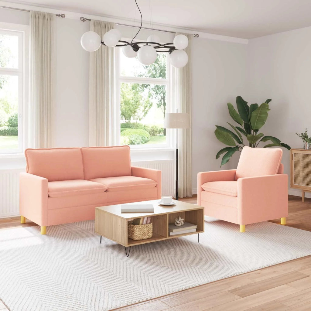 Set di divani 2 pz Rosa Tessuto 3417079