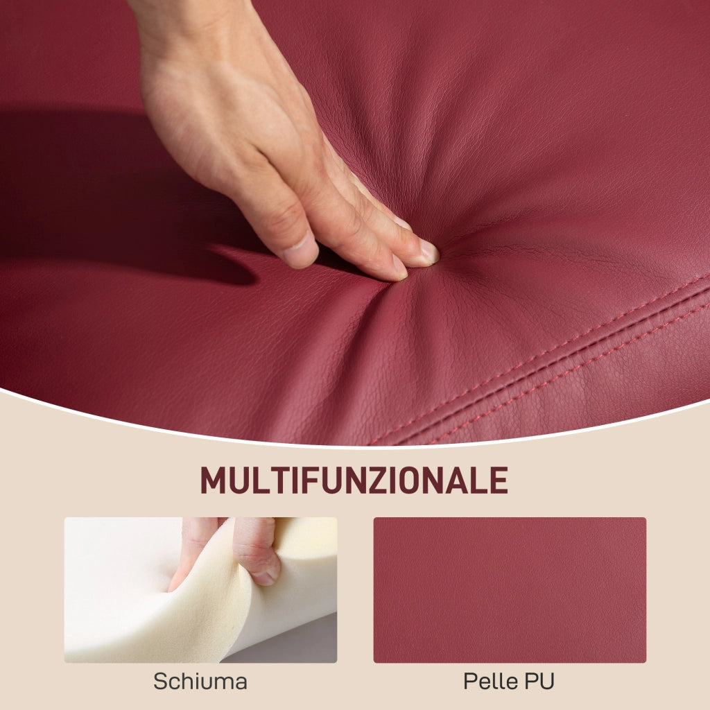 Poltrona Relax Massaggiante Reclinabile con Poggiapiedi ¨C Xylo ¨C Rosso