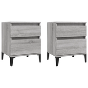 Set di 2 Comodini | Armadio da Notte | Mobiletto da notte Grigio Sonoma 40x35x50 cm