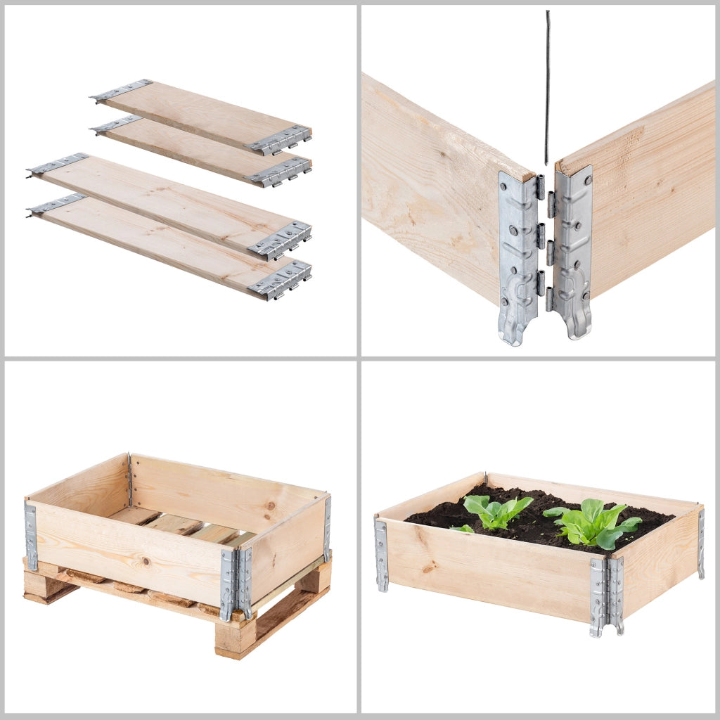 KADAX Prolunghe per pallet in legno 60x80 cm, letto per container, confezione da 3