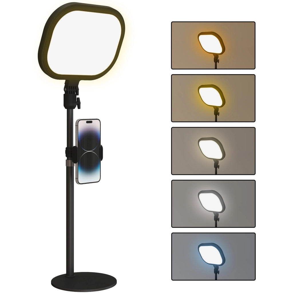 Lampada da scrivania LED regolabile ¨C zephmum ¨C 5 colori 10 livelli USB timer supporto telefono nero