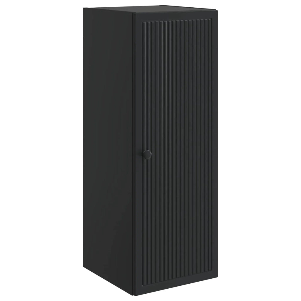 Mobiletto a muro Nero 33 x 34,5 x 90 cm Legno ingegnerizzato