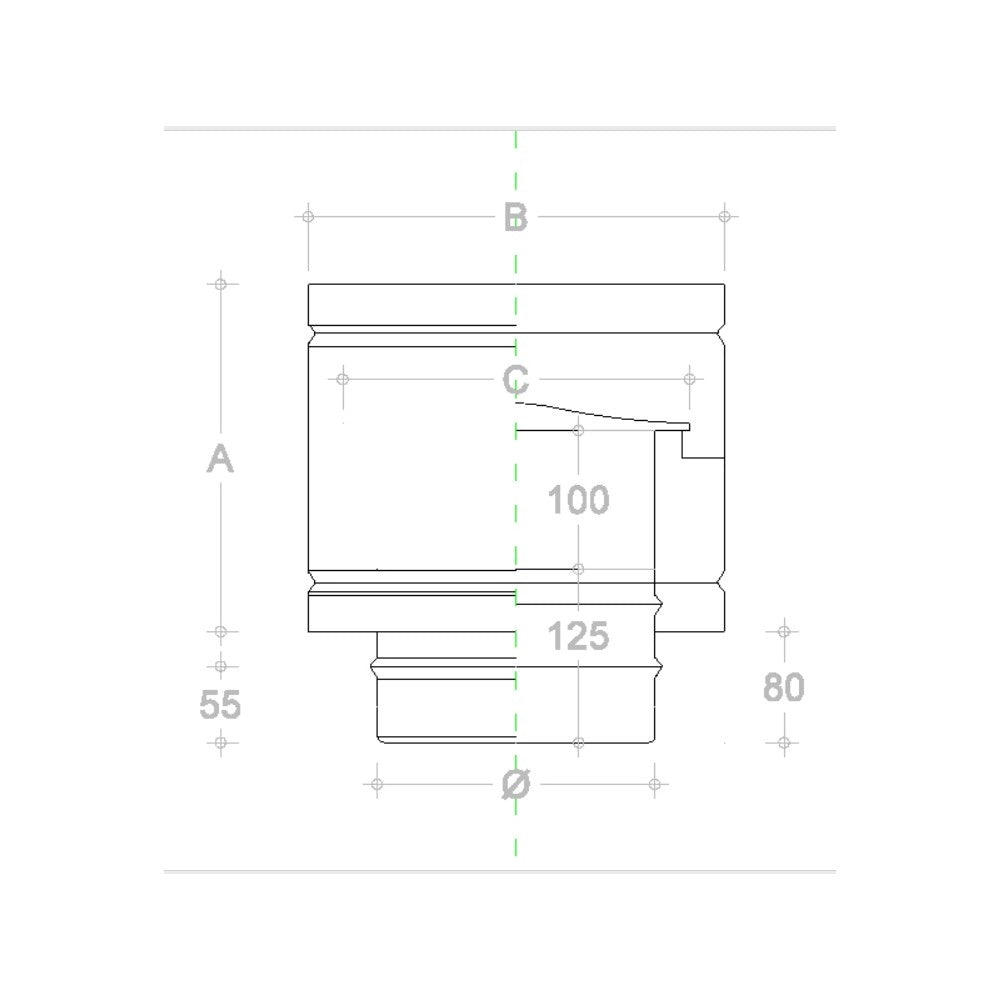 Fumaiolo da 150mm terminale tipo botte 4 venti inox aisi 304 base tonda m maschio