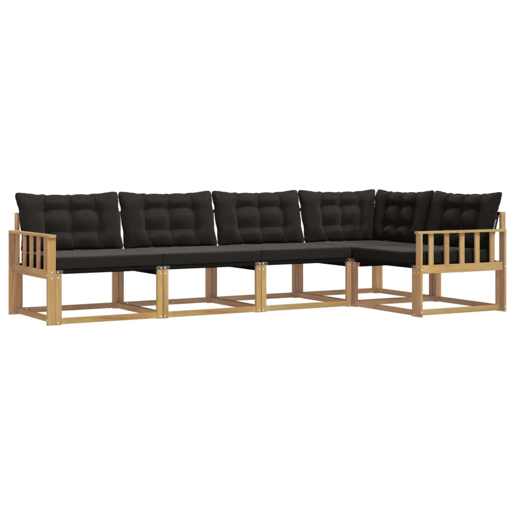 Set di divani da esterno 5 pz Bianco e Nero 3388682