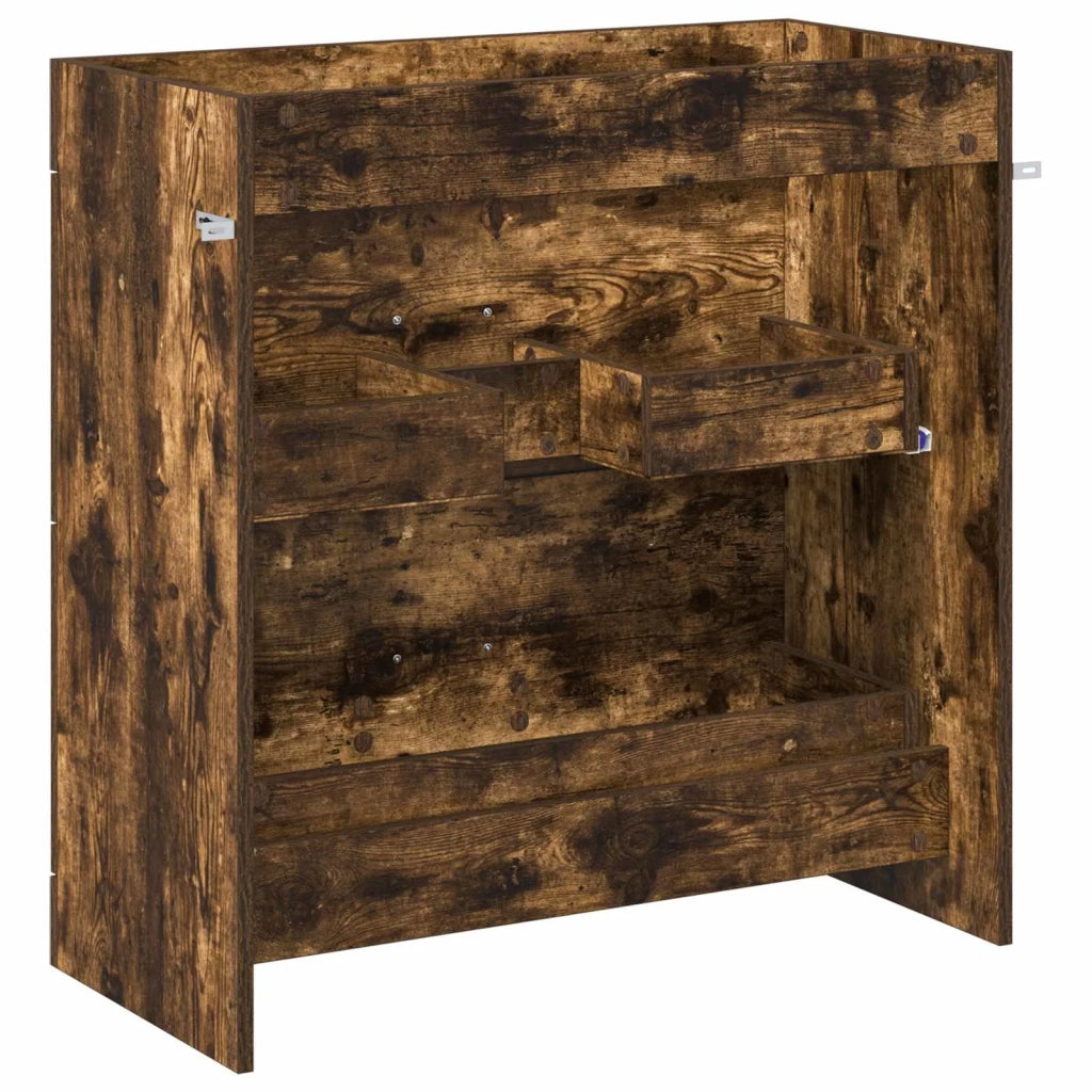 Mobiletto da Bagno Sotto Lavabo Rovere Fumo 78,5 x 37,5 x 81 cm