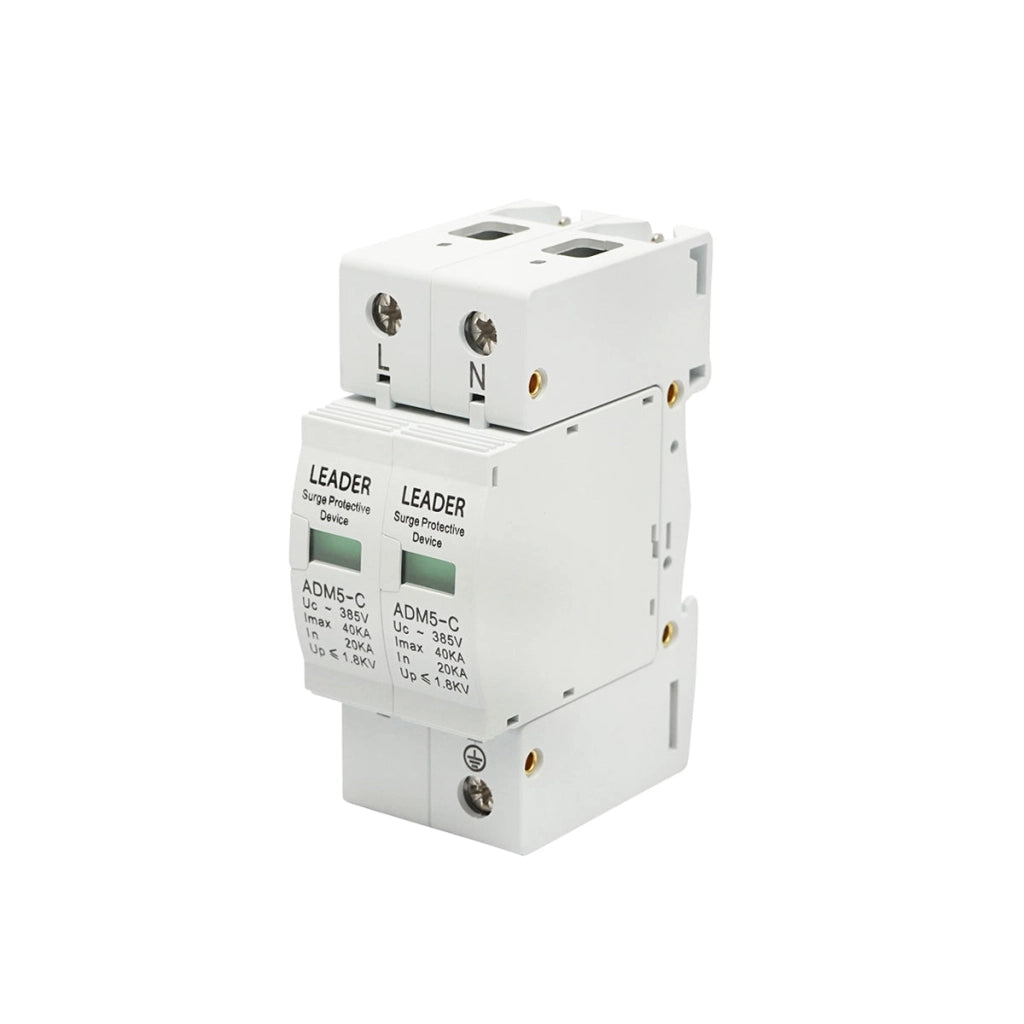 Scaricatore di sovratensione con segnalazione per impianti fotovoltaici LA-SPD-2P-40kA-385V Leader