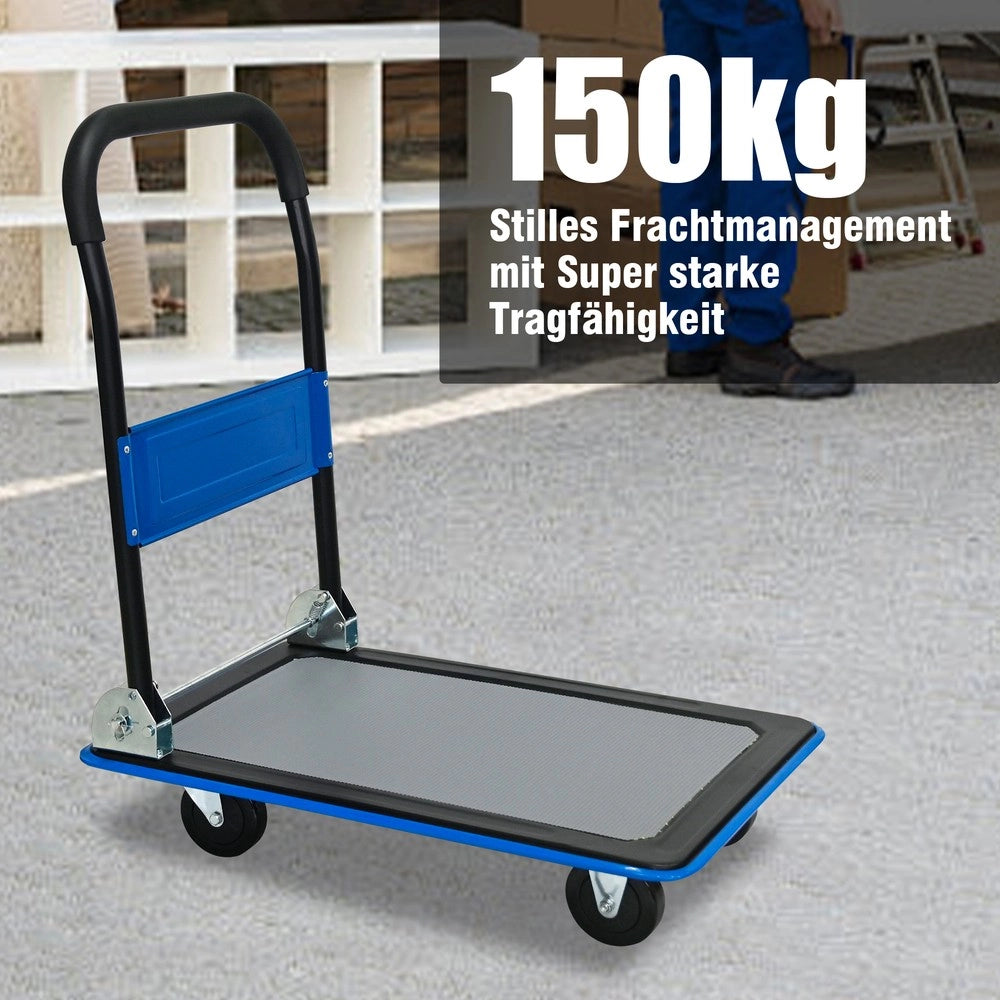 Carrello Piattaforma Pieghevole ¨C MINIMAL ¨C 150 kg, Ruote 360¡ã, Blu